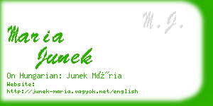 maria junek business card